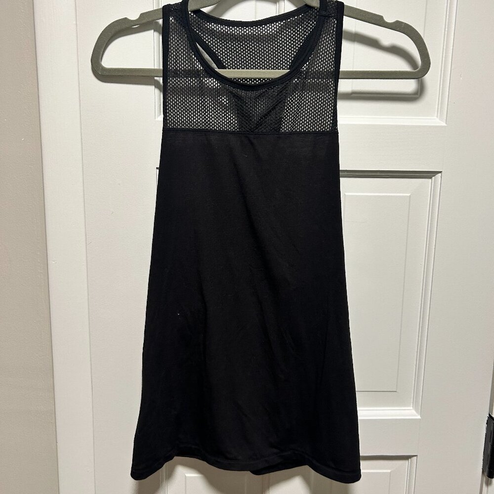 Athleta Black Mesh Racerback Tank - Size S